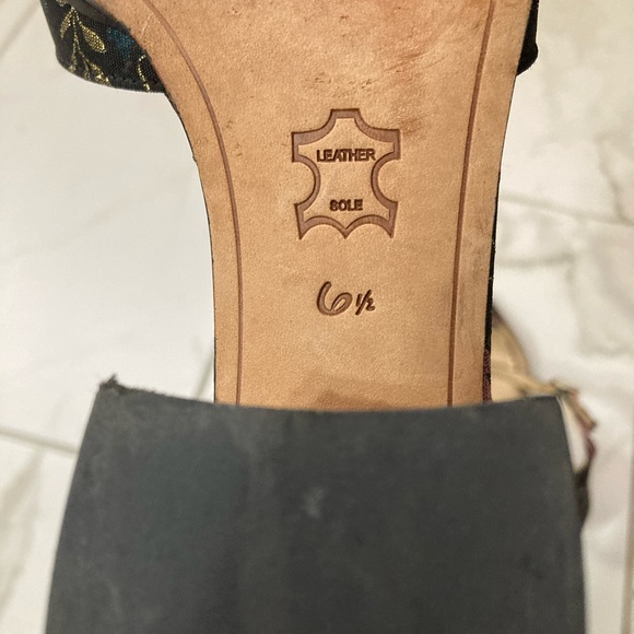 Sam Edelman Floral Block Heel Sandals - Black and Pink - Picture 6 of 7